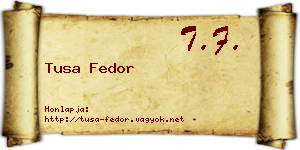 Tusa Fedor névjegykártya